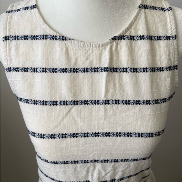 Ace & Jig Off White Navy Blue Flowers Short Sleeve Dress Size XS - Picture 2 of 8